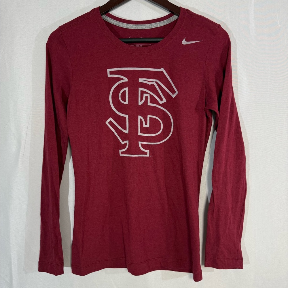Nike FSU Slim Fit Medium Garnet Long Sleeve Tee Women's Seminole